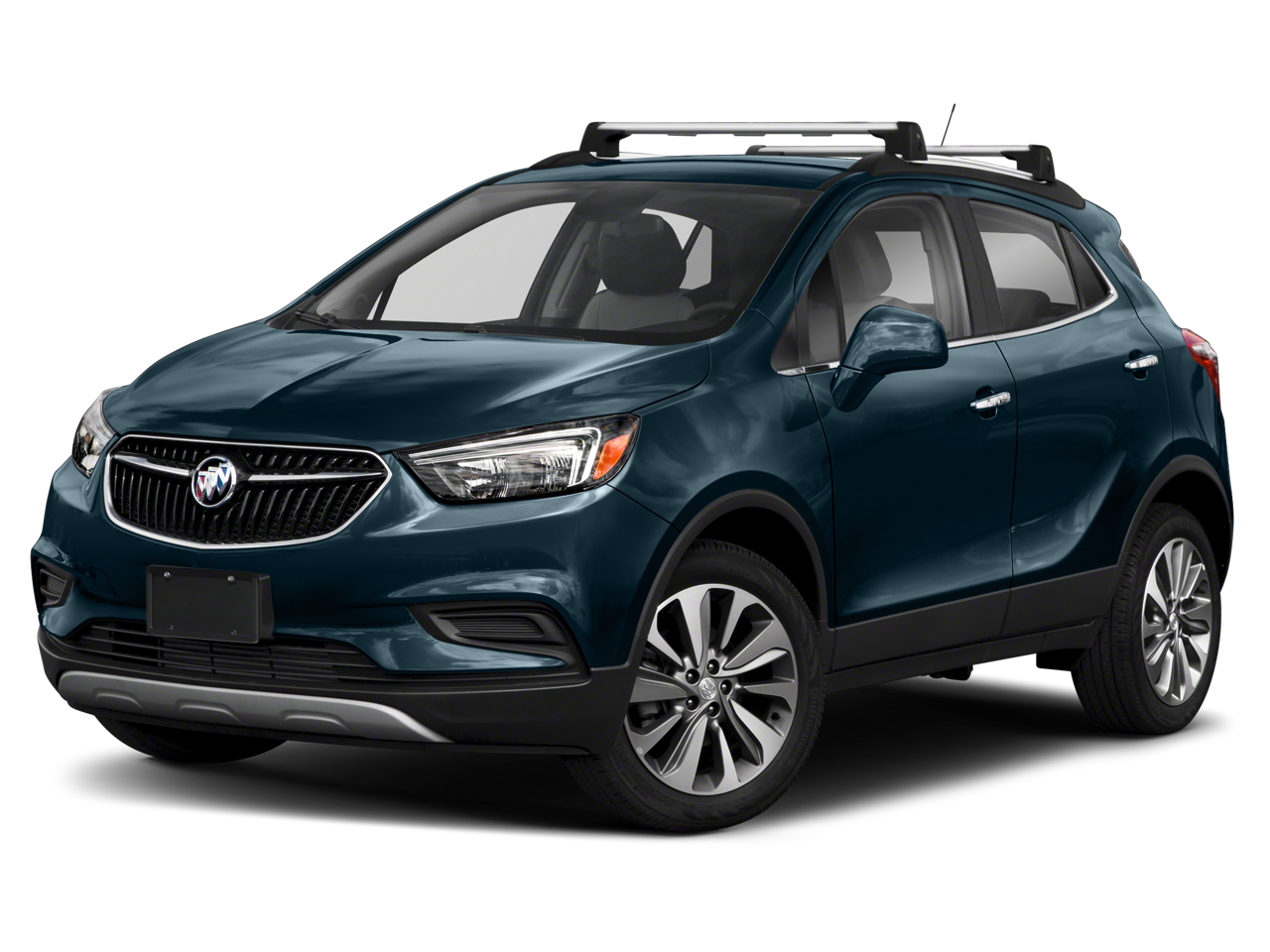 2020 Buick Encore Preferred in Satin Steel Metallic — front three-quarter view