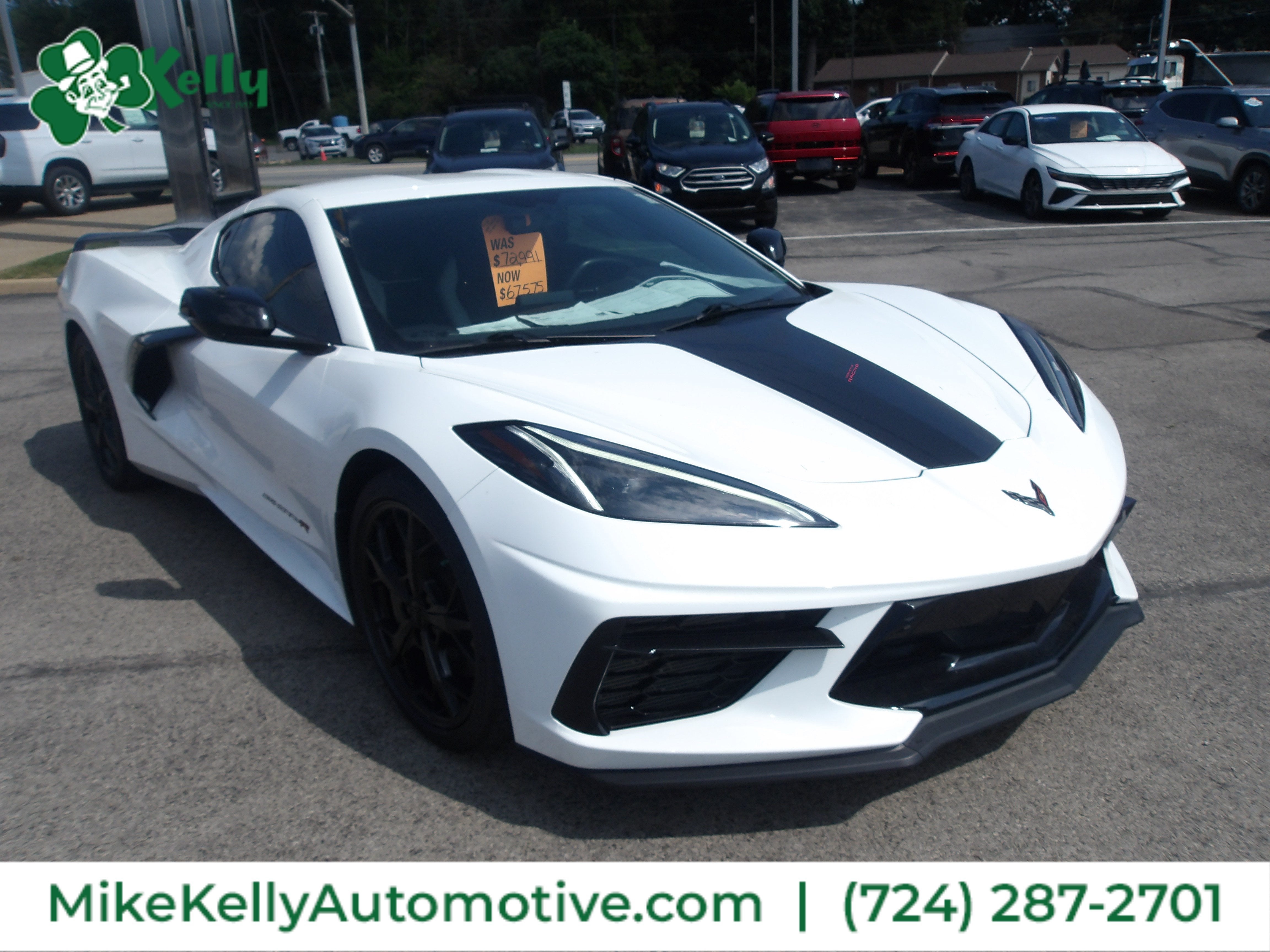 2022 Chevrolet CORVETTE 3LT in Artic White — front three-quarter view