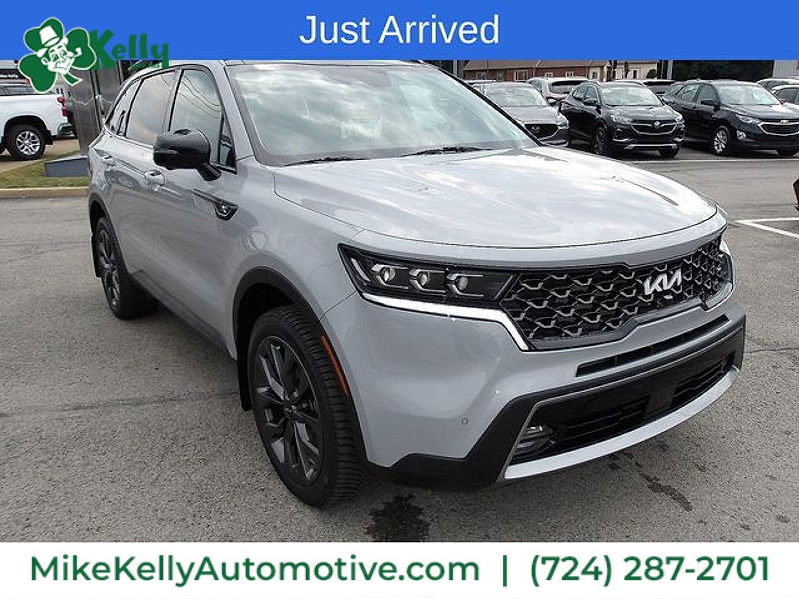 2022 Kia Sorento X-Line SX Prestige in Wolf Gray — front three-quarter view