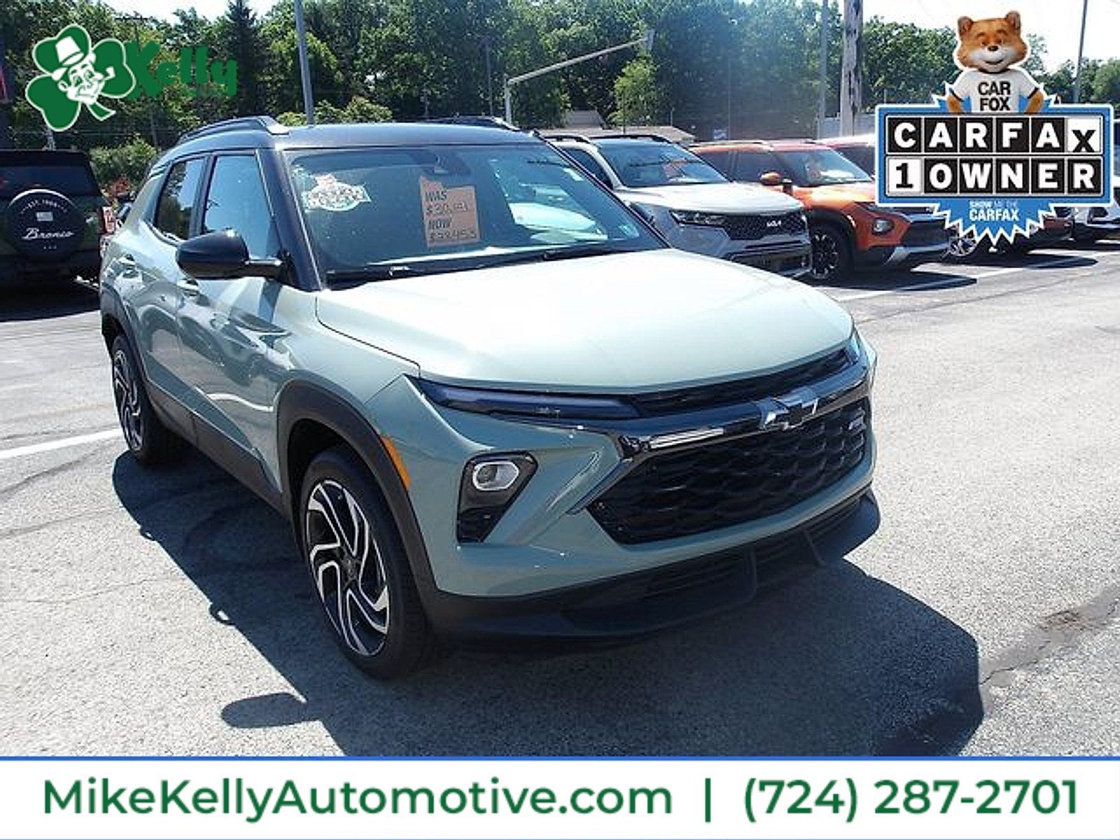 2024 Chevrolet Trailblazer RS in Cacti Green — front three-quarter view