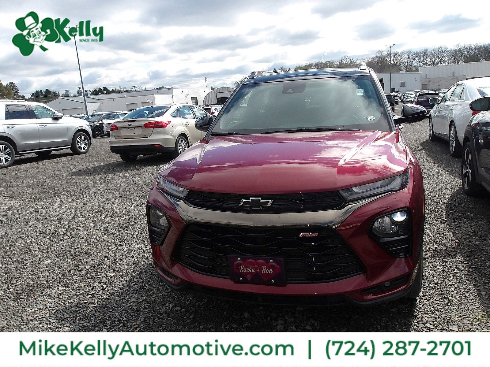 2023 Chevrolet Trailblazer RS in Crimson Metallic — front three-quarter view