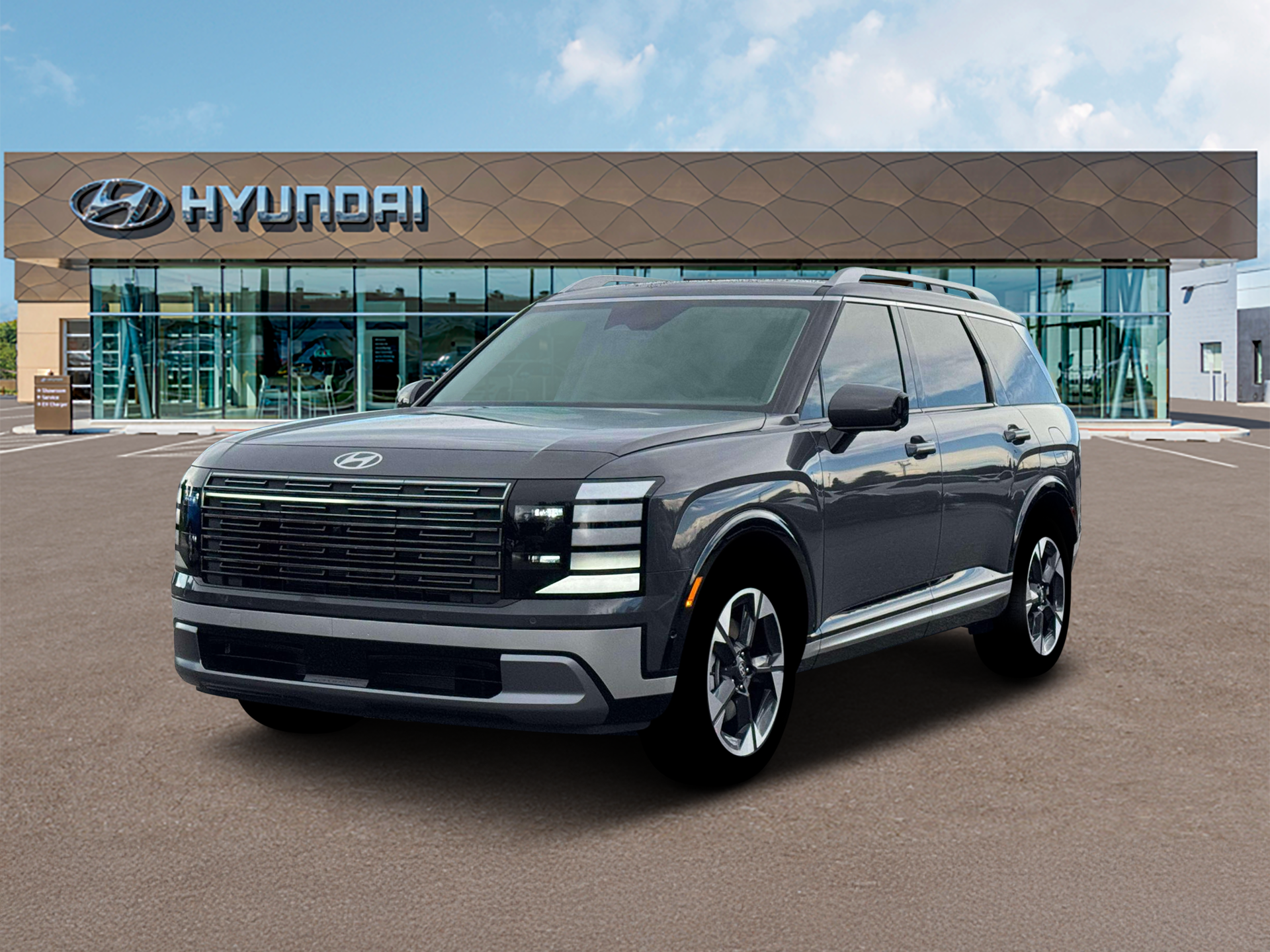 2026 Hyundai PALISADE Limited AWD in Ecotronic Gray Pearl — front three-quarter view