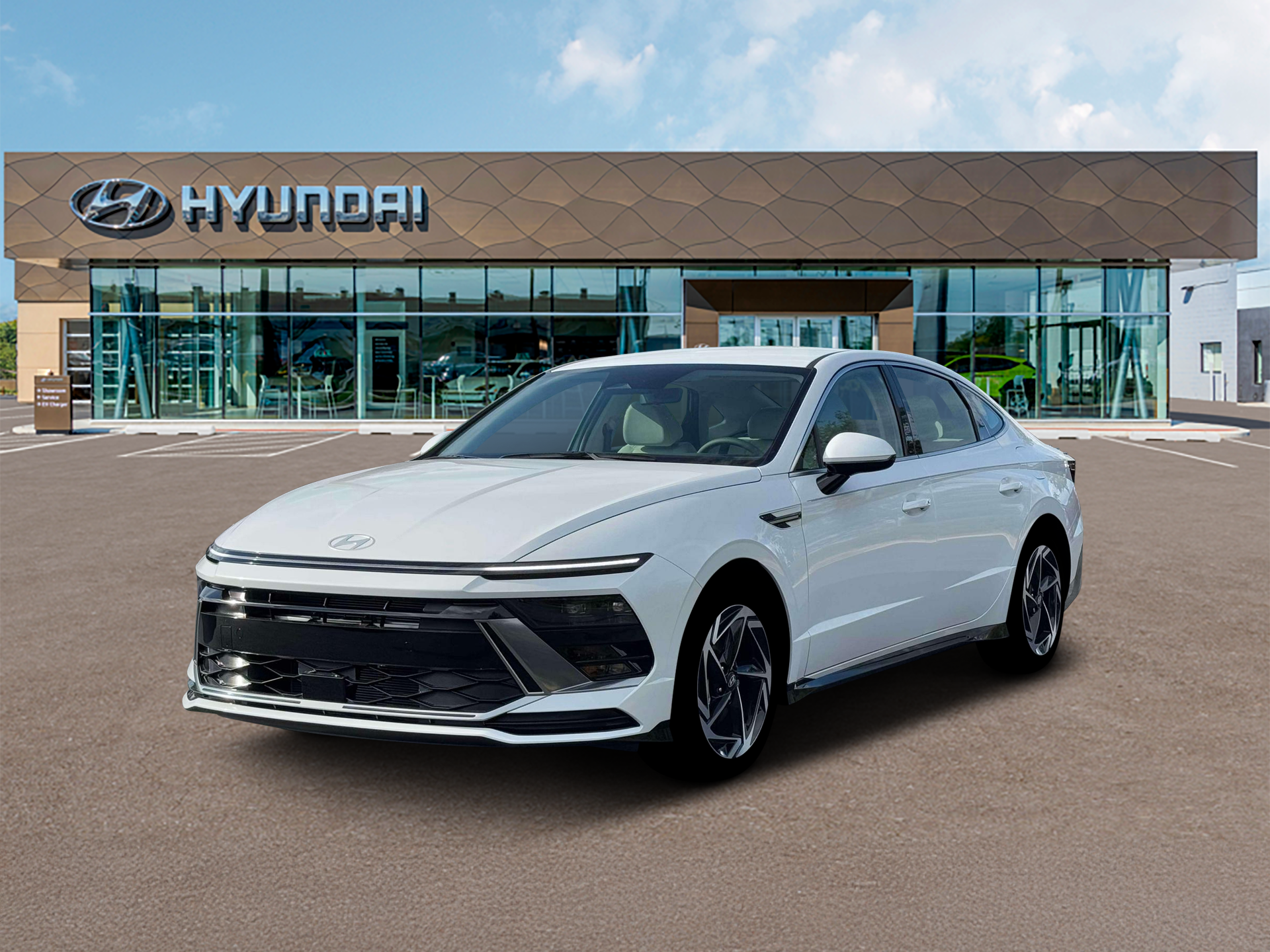 2026 Hyundai SONATA SEL Sport in Serenity White — front three-quarter view